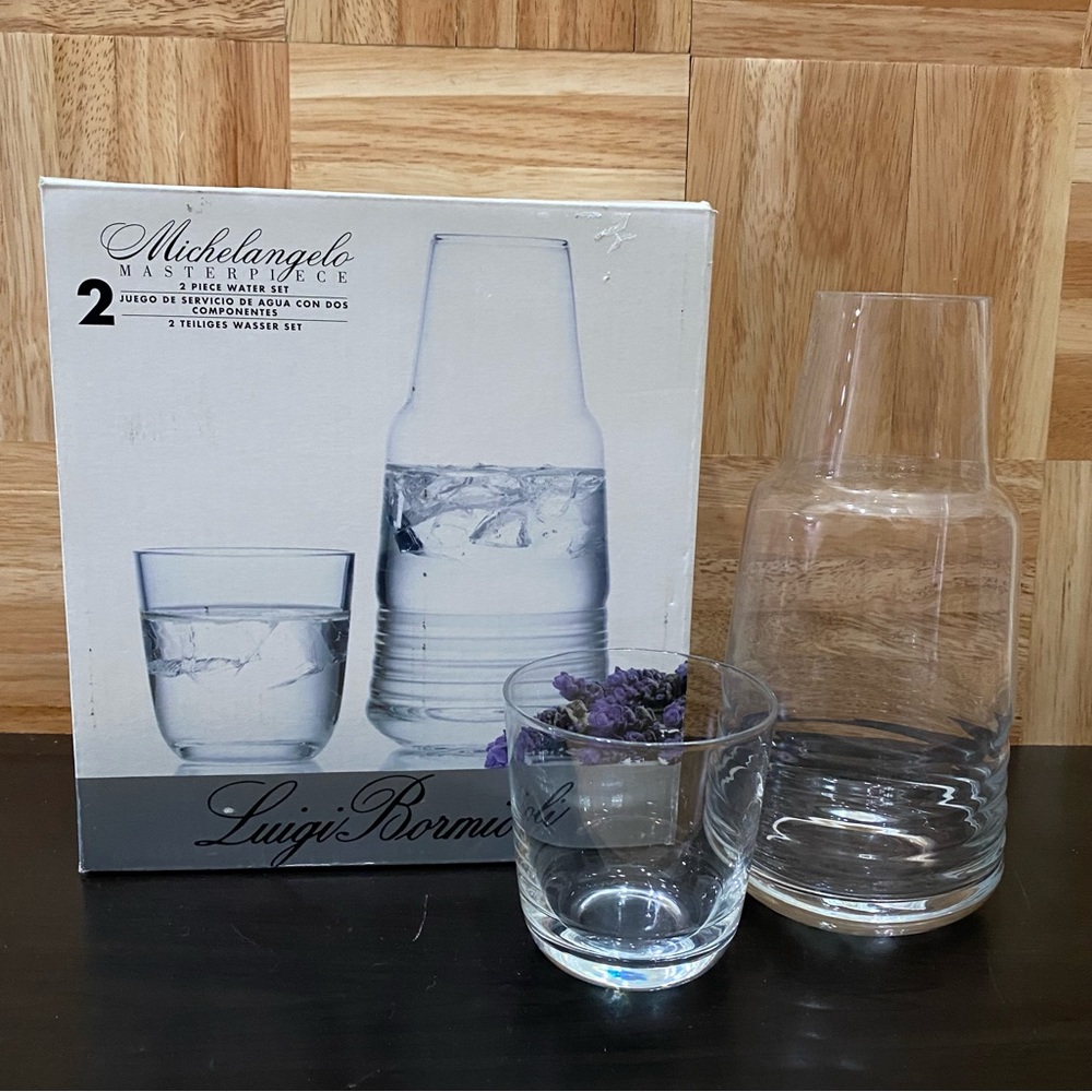 Luigi Bormioli Michelangelo Masterpiece 2-pc Water Set Bedside Crystal Tumble Up